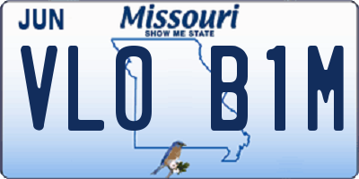 MO license plate VL0B1M