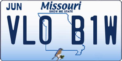 MO license plate VL0B1W
