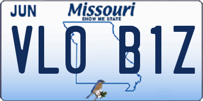 MO license plate VL0B1Z