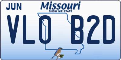 MO license plate VL0B2D