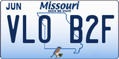 MO license plate VL0B2F