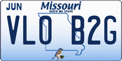 MO license plate VL0B2G