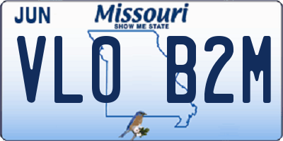 MO license plate VL0B2M