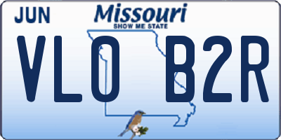 MO license plate VL0B2R