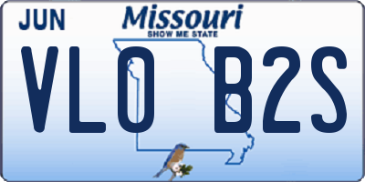 MO license plate VL0B2S