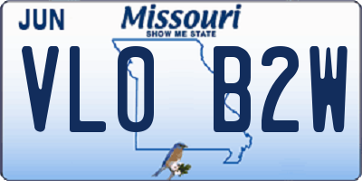 MO license plate VL0B2W