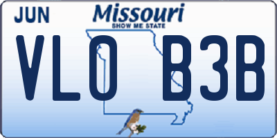 MO license plate VL0B3B