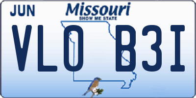 MO license plate VL0B3I