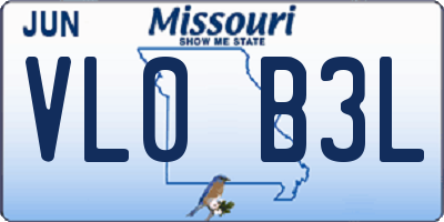MO license plate VL0B3L