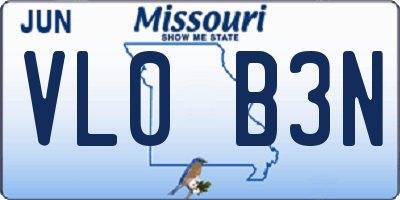 MO license plate VL0B3N