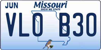 MO license plate VL0B3O