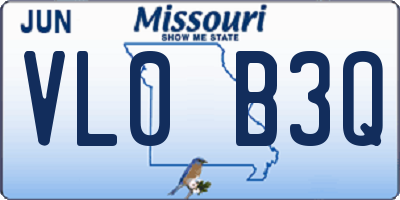 MO license plate VL0B3Q
