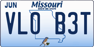 MO license plate VL0B3T