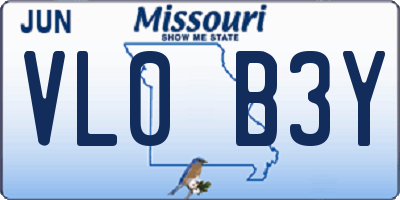 MO license plate VL0B3Y