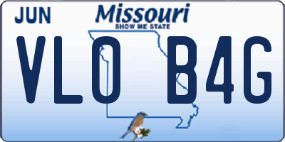 MO license plate VL0B4G
