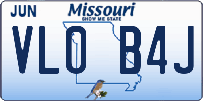 MO license plate VL0B4J