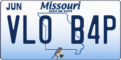 MO license plate VL0B4P