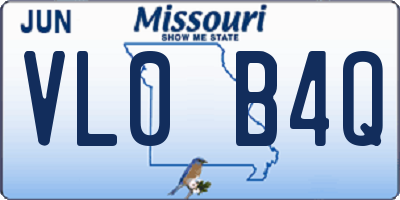 MO license plate VL0B4Q