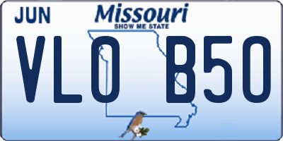 MO license plate VL0B5O