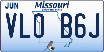 MO license plate VL0B6J