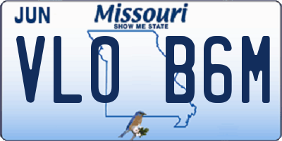 MO license plate VL0B6M