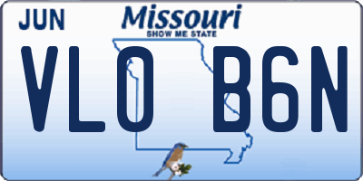 MO license plate VL0B6N