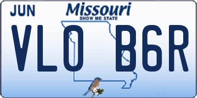 MO license plate VL0B6R