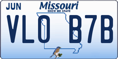 MO license plate VL0B7B