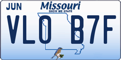 MO license plate VL0B7F
