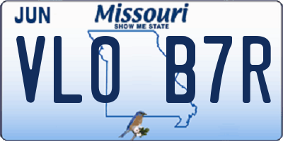 MO license plate VL0B7R