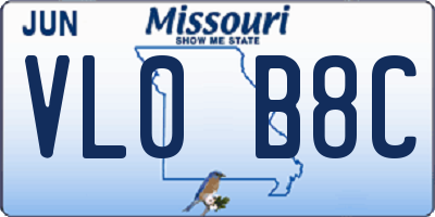 MO license plate VL0B8C