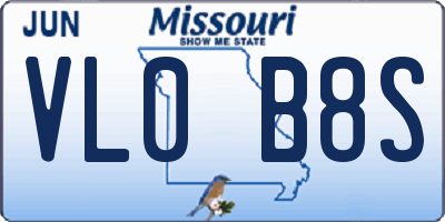 MO license plate VL0B8S