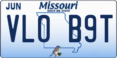 MO license plate VL0B9T