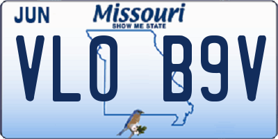 MO license plate VL0B9V
