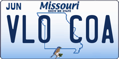 MO license plate VL0C0A