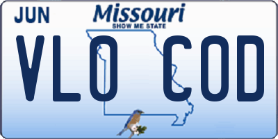 MO license plate VL0C0D