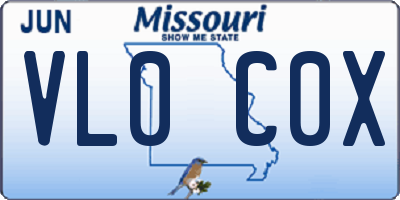 MO license plate VL0C0X
