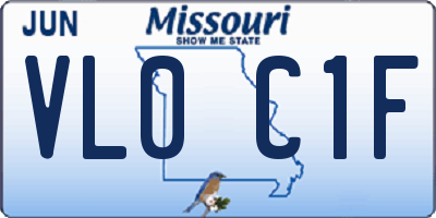 MO license plate VL0C1F