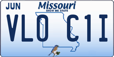 MO license plate VL0C1I