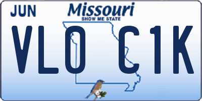 MO license plate VL0C1K