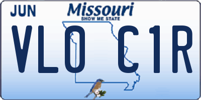 MO license plate VL0C1R