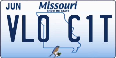 MO license plate VL0C1T