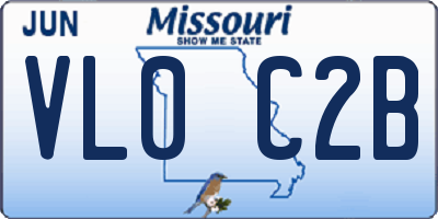 MO license plate VL0C2B