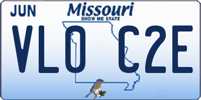 MO license plate VL0C2E