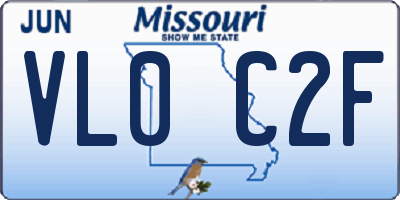 MO license plate VL0C2F