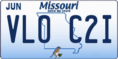 MO license plate VL0C2I
