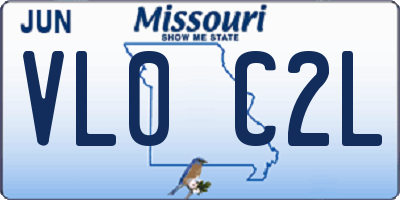 MO license plate VL0C2L