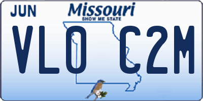 MO license plate VL0C2M