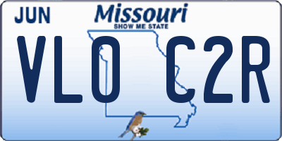 MO license plate VL0C2R