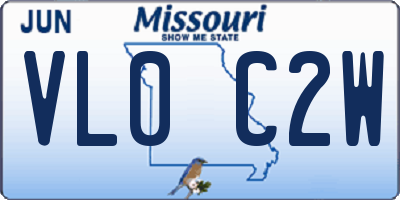 MO license plate VL0C2W